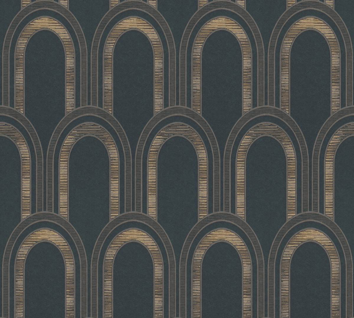 Vliestapete AP Arcade 391762 - Art Deco Muster - Schwarz, Beige