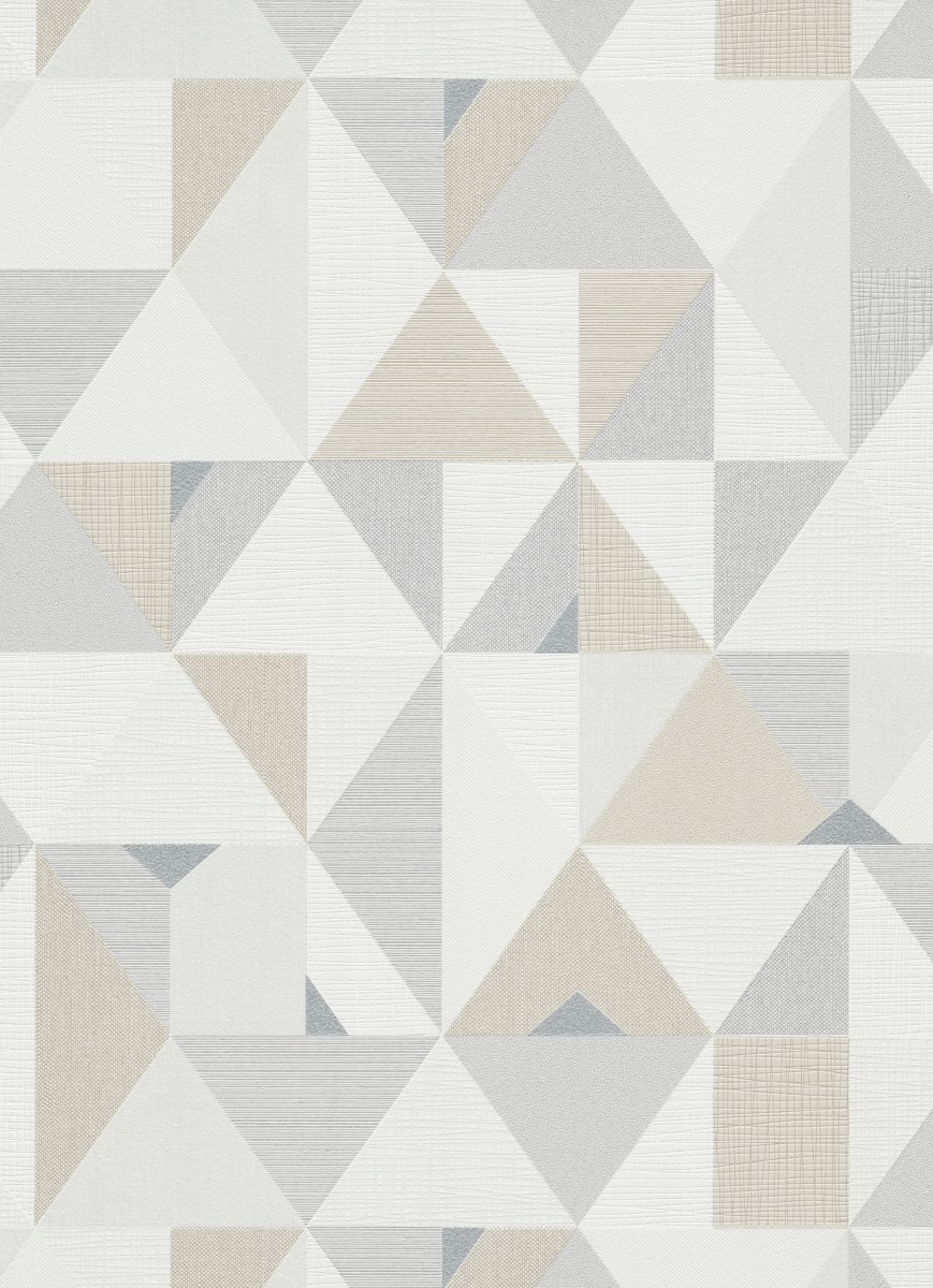 Vliestapete WPE-901271 - Geometrische Muster - Weiss,Beige,Grau