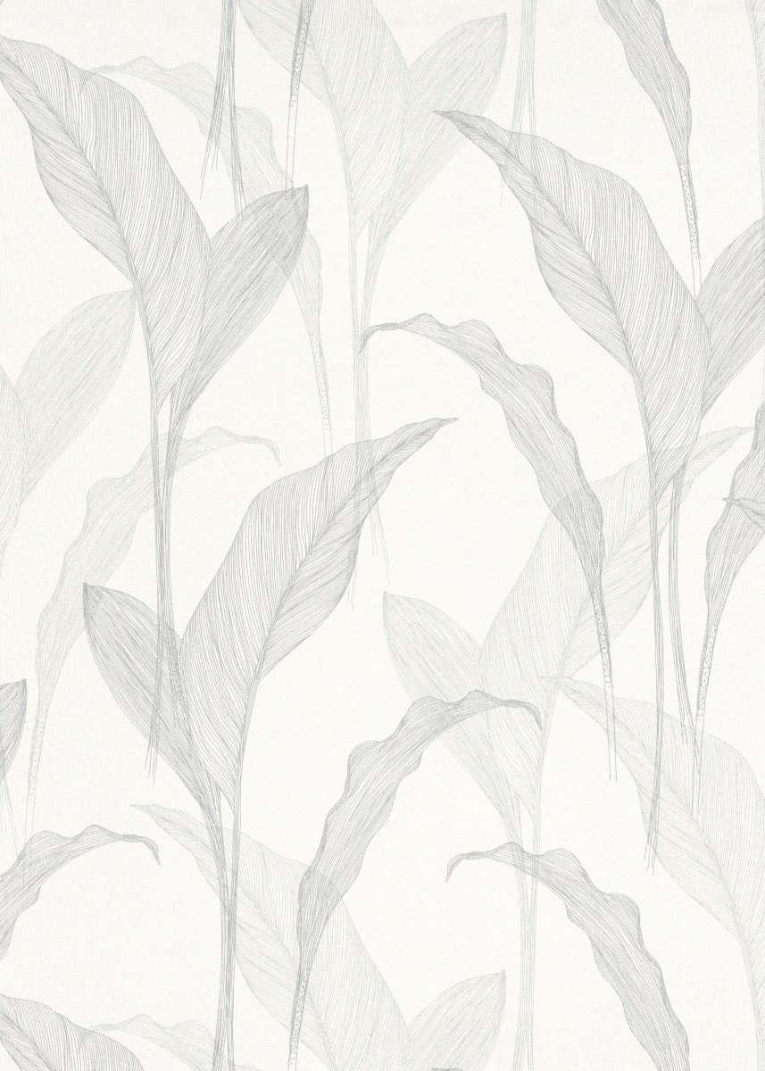 Vliestapete WPE-901432 - Blumen und Blätter,Natur - Creme,Grau