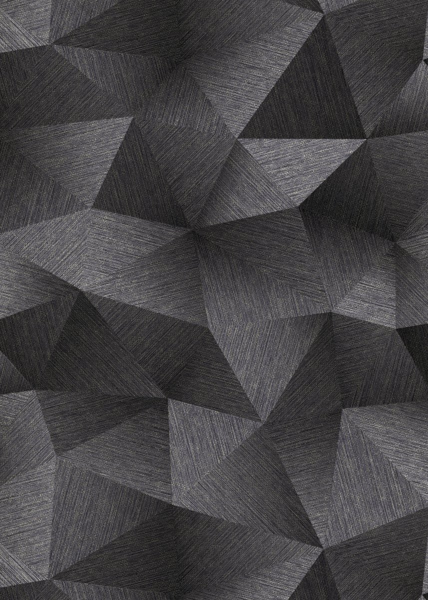 Vliestapete WPE-901480 - Geometrische Muster - Schwarz,Metallics,Grau