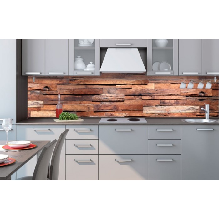 Küchenrückwand Folie - Holzwand 260 x 60 cm | dimex-line.de