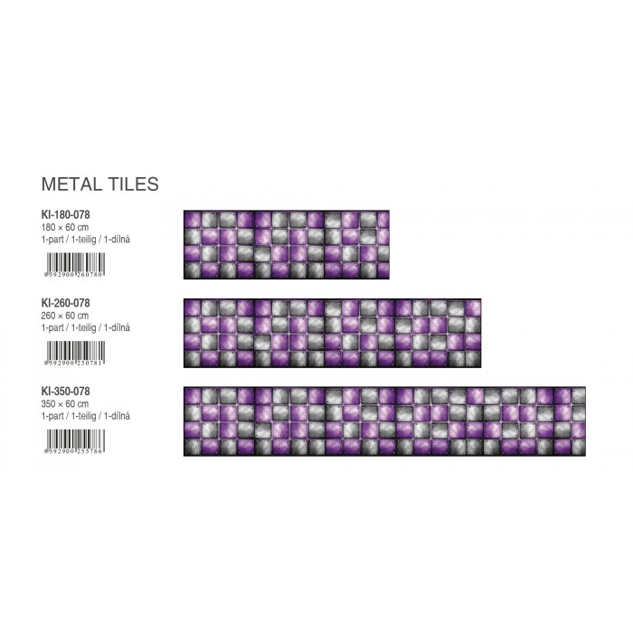 Küchenrückwand Folie - Metallfliesen 180 x 60 cm | dimex-line.de