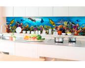 Küchenrückwand Folie - Fische im Ozean 350 x 60 cm