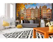 Fototapete Stadt / Bauten Vlies Fototapete - Häuser in Amsterdam 375 x 250 cm 