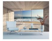 Fototapete Meer / Strand Vlies Fototapete - Fenster auf Strand 375 x 250 cm 
