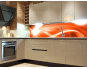 Küchenrückwand Folie Küchenrückwand Folie - Abstrakte Malerei in Orange 180 x 60 cm