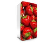Klebefolie Kühlschrank - 65 x 120 cm Kühlschrank Aufkleber - Erdbeeren 65 x 120 cm