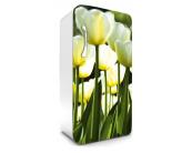 Kühlschrank Aufkleber Kühlschrank Aufkleber - Weiße Tulpen 65 x 120 cm