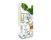 Klebefolie Kühlschrank - 65 x 180 cm Kühlschrank Aufkleber - Eis mit Zitrone 65 x 180 cm