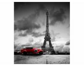 Fototapete Stadt / Bauten Vlies Fototapete - Retro Auto in Paris 225 x 250 cm 