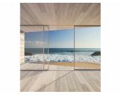 Vlies Fototapete - Fenster auf Strand 225 x 250 cm 