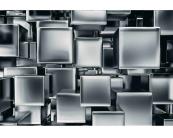 Fototapete Abstrakt Vlies Fototapete - 3D Metallwürfel 375 x 250 cm 